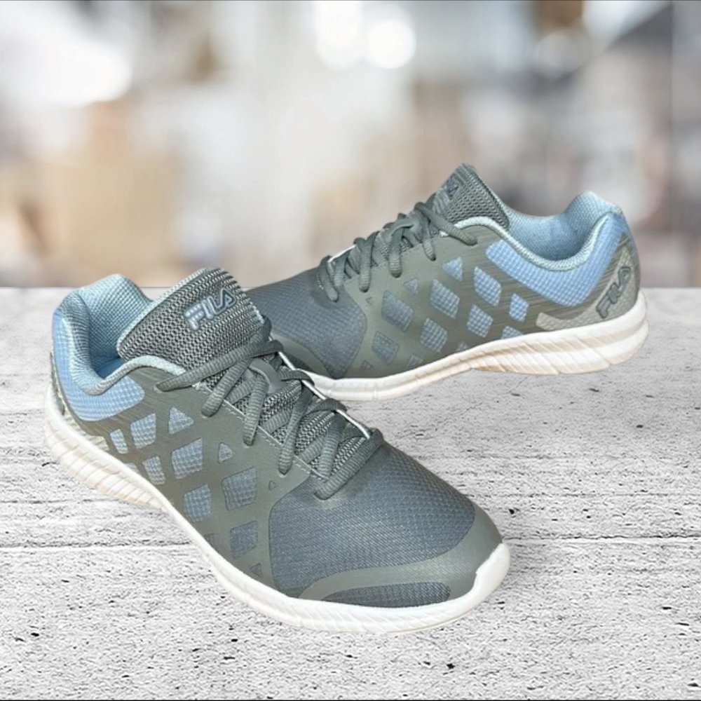 Fila Memory Superstride 2 Coolmax 5RM01190-253 Gray Blue Running Shoes Size 9.5